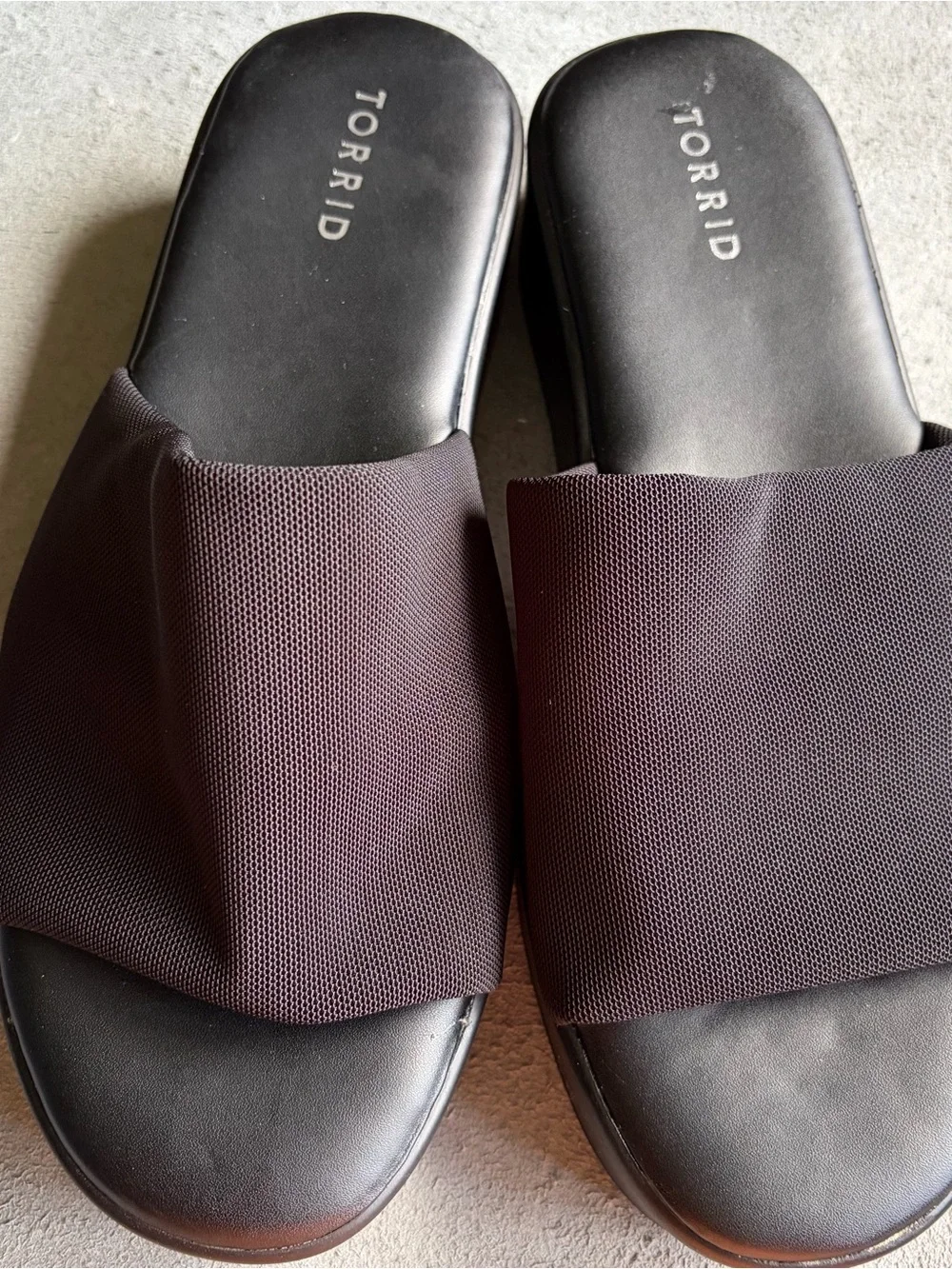 torrid Wide Strap Slide Sandals in Black